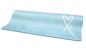 LUVe Yoga Microfibre Natural Yoga Mat - Aruba Blue
